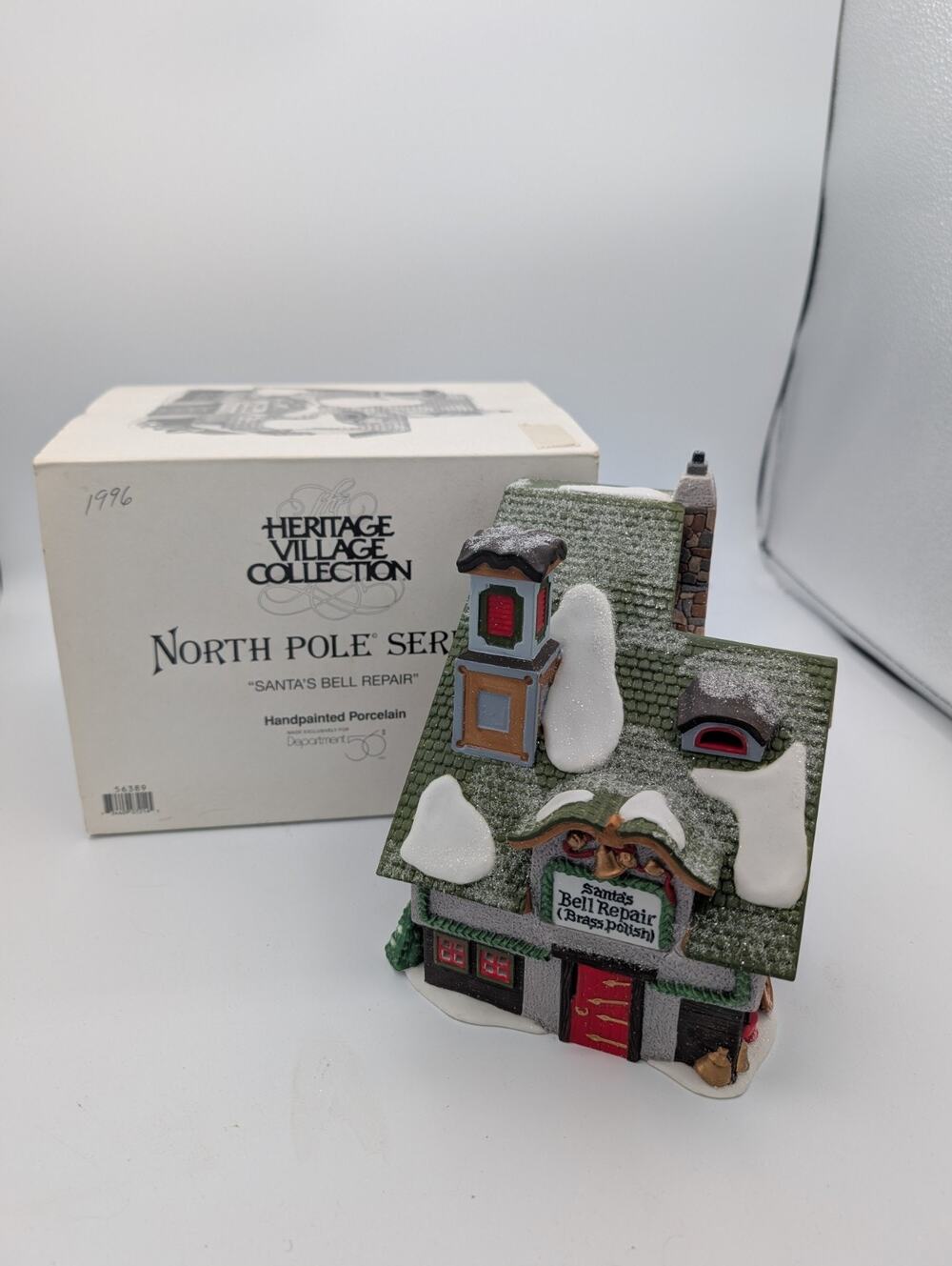 Dept 56 Heritage North Pole Series Santa’s Bell Repair Light & Box Mint #56389